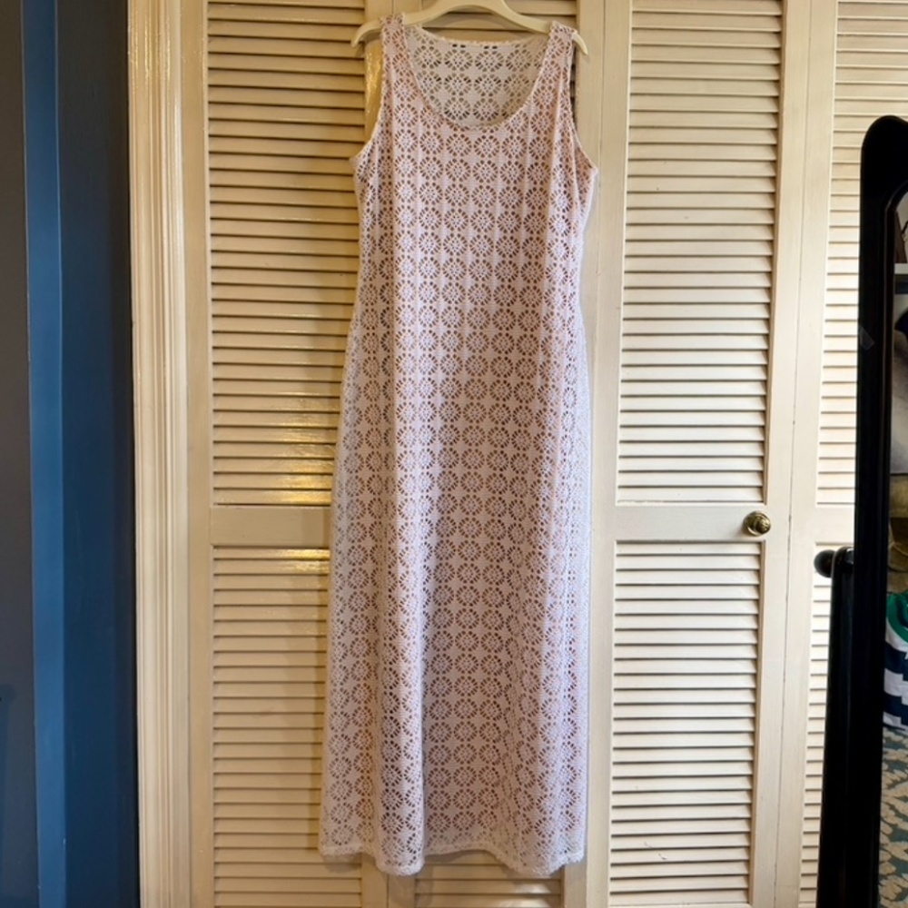 DB Crochet Overlay Sleeveless Maxi Dress Size 16